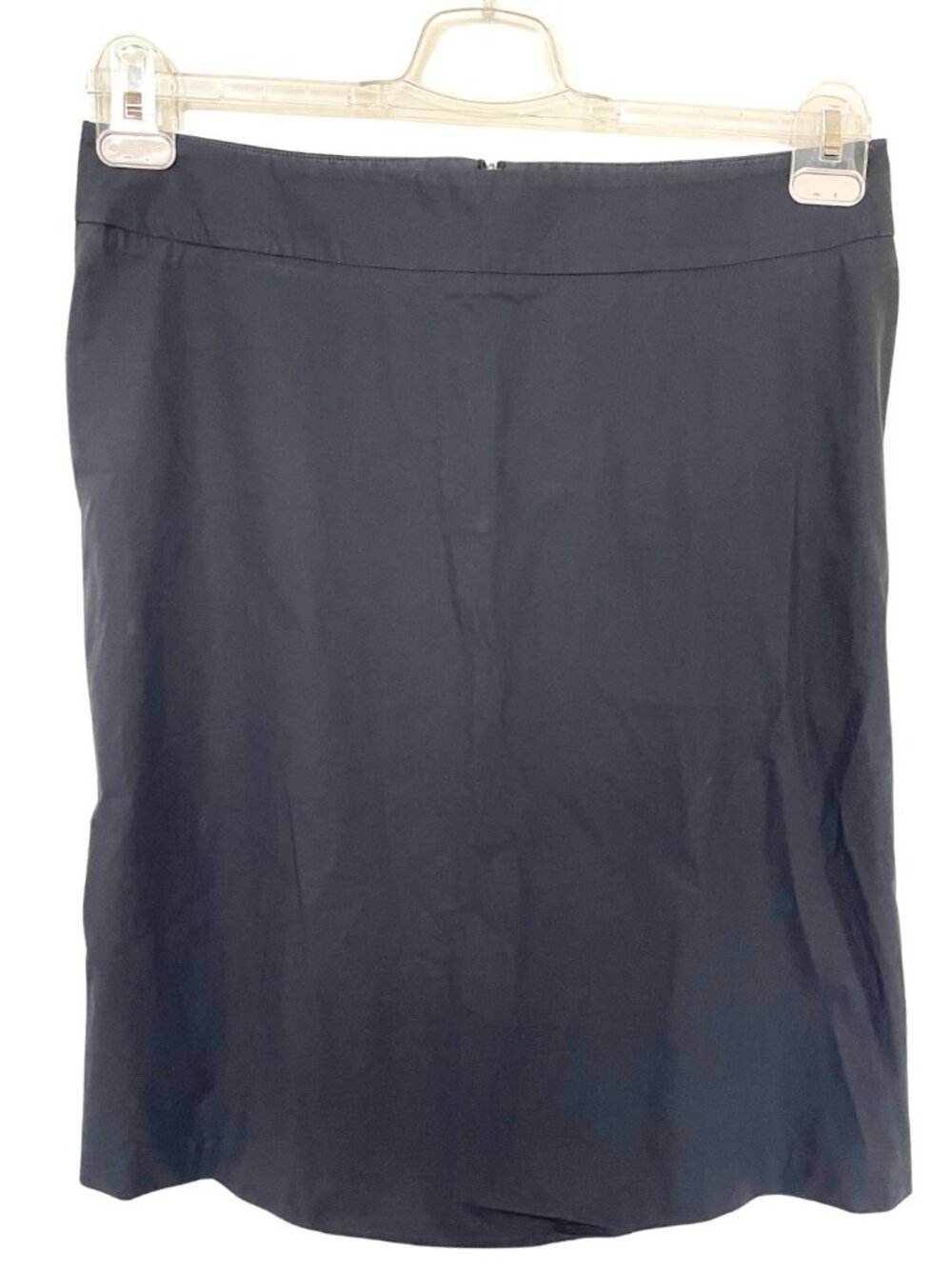 Jil Sander Black Cotton Pleated Back Pencil Skirt Sz 40 US 6/8 Flawed
